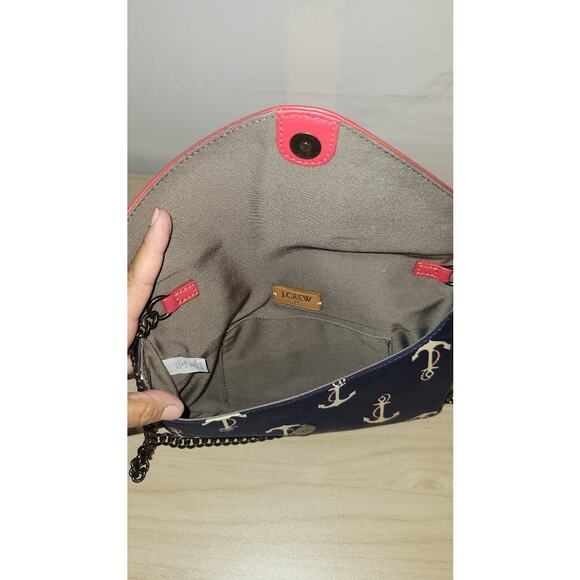 J Crew Mariner Sailor Clutch Nautical Anchor Red‎ White and Blue - Picture 6 of 8